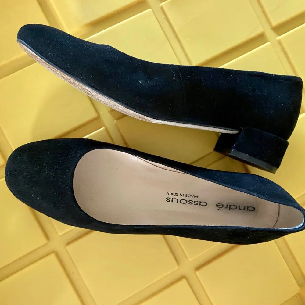 Woman Andre Assous Italy Minimalist Suede Leather Party Slip On Flats Shoes 6,5M